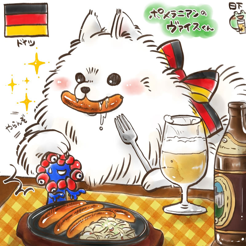 キャラクター名：ヴァイス【ドイツ】（日下エル 様）：大阪・関西万博のキャラクター・イラスト展示会